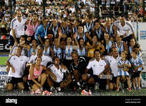 Argentinas Team Members Celebrate As They Pose For Pictures At The End