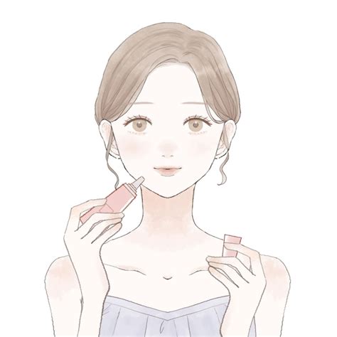 Premium Vector Woman Applying Lip Balm On A White Background