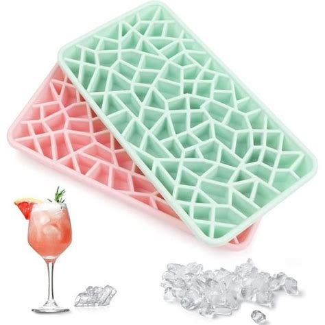 2Pcs Bac À Glaçons En Silicone Réutilisable Lavable Moule À Glace Pilée