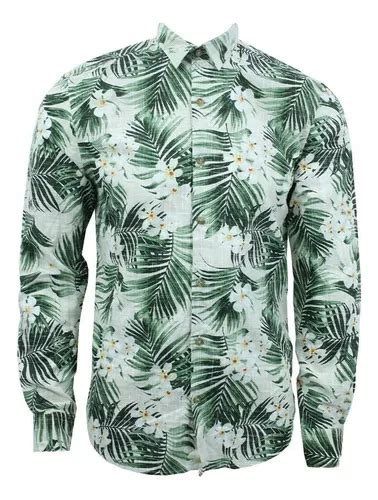 Camisa Masculina Floral Manga Longa Social Florida Mod Praia Mercadolivre