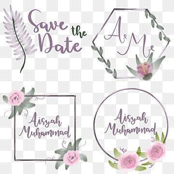 Monograms Set Flowers Borders Flower Border Border Save The Date Hand