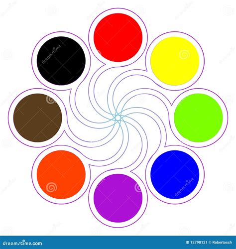 Round Color Palette With Eight Basic Colors Stock Vector Illustration