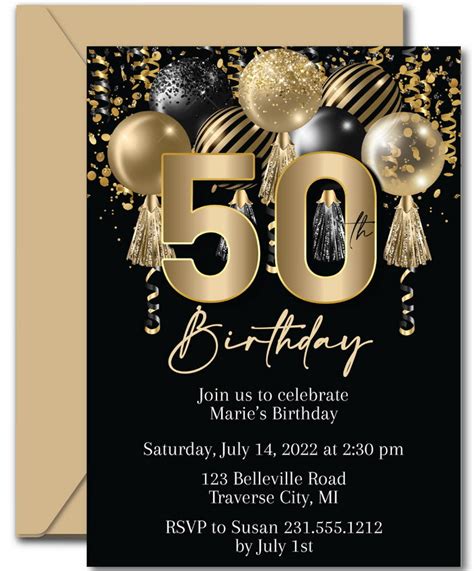 Surprise 50th Birthday Invitations Templates