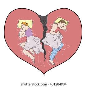 Naked Couple Bed On Background Heart Stock Vector Royalty Free Shutterstock
