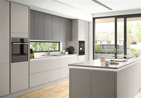 Benchmarx True Handleless Kitchen Eton Matt Carbon And Matt Dove Grey