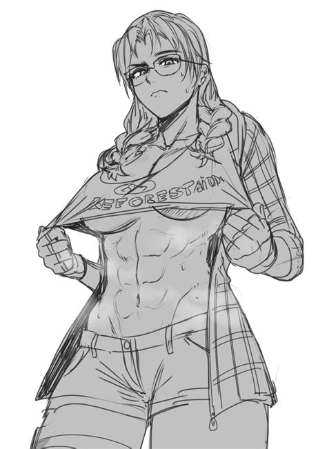 Hentai Busty Girl Absurd Res Alluring Athletic Female Braided Tail