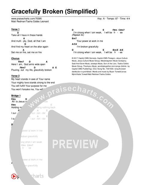 Gracefully Broken (Simplified) Chords PDF (Matt Redman / Tasha Cobbs ...