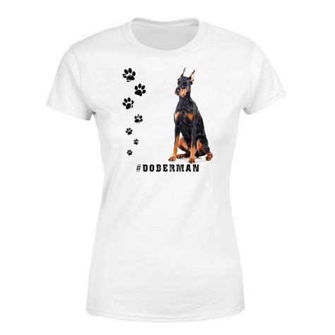 Dobermann Pinscher Hashtag T Shirt Blanc Imprimé Tee Dog Breed Etsy