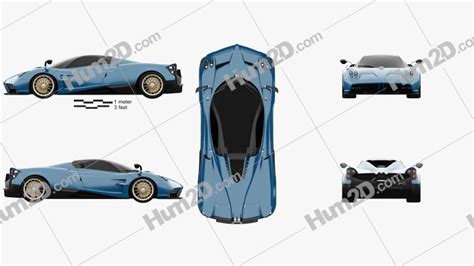 Pagani Huayra Roadster 2017 Blueprint In Png Download Vehicles Clip