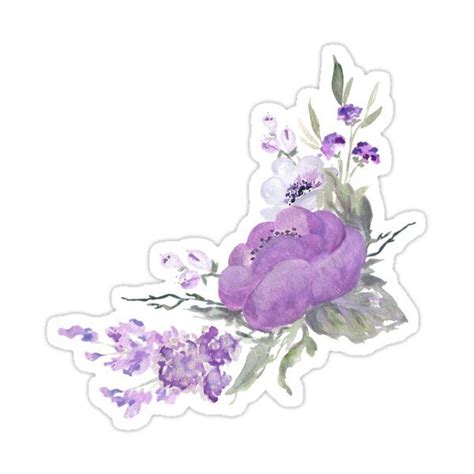 Water Color Lilac Flowers Sticker For Sale By Willdearborne Flower