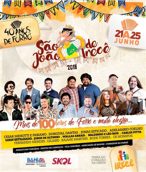 Confira Programa O Completa E Por Dia Do S O Jo O De Irec