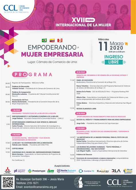 Programa Foro De La Mujer 2020 Revista Panorámica