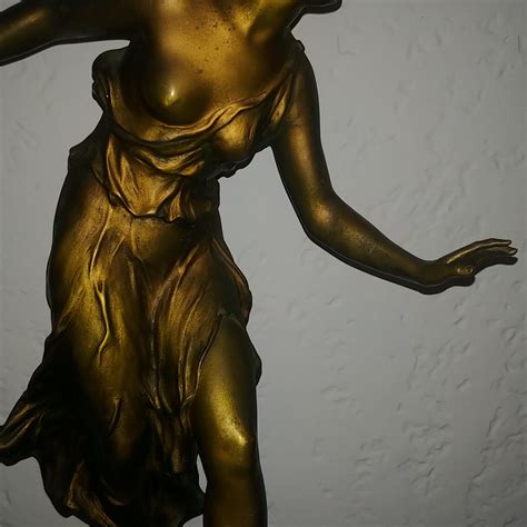 Large French German Art Deco Semi Nude Lady Hoop Dancer Bronze Etsy