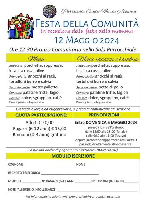 12 Maggio 2024 Festa Della Comunita Parrocchia Di Mussetta