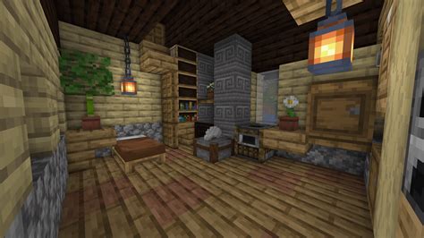 I made the interior of my fish hut. : r/Minecraftbuilds