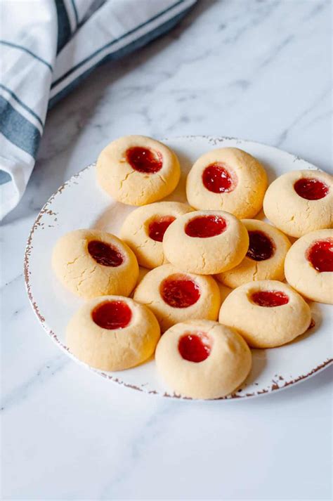 Jam Drops Thumbprint Cookies Easy Deliciousness