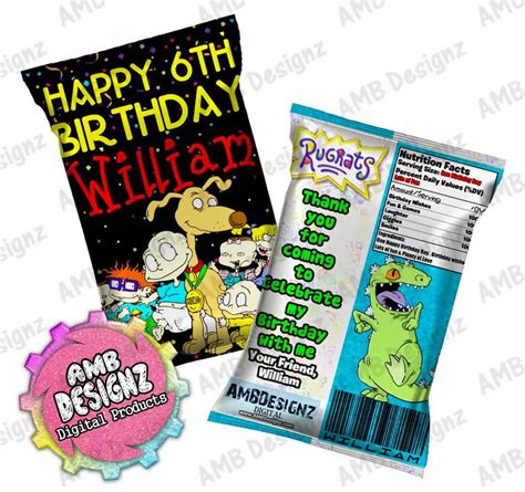 Rugrats Chip Bag Party Favor Rugrats Party Supplies Party Supplies