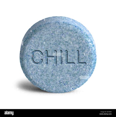 Large Blue Chill Pill Isolated On White Background Stock Photo Alamy