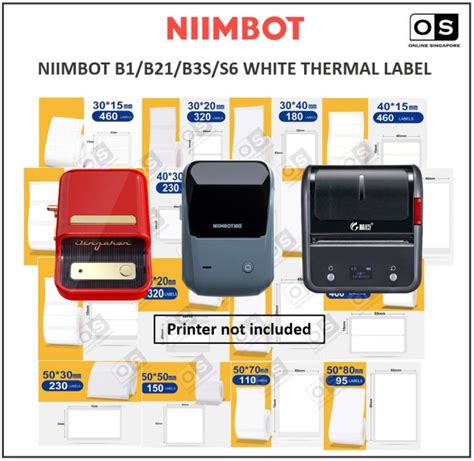 Niimbot B1 B21 B3S S6 Label Printer Wireless Bluetooth Thermal Label