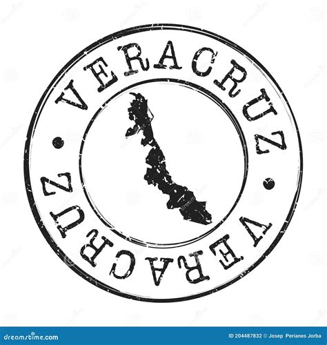 Veracruz Mexico Map Postmark A Silhouette Postal Passport Stamp