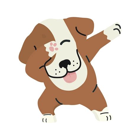 Dabbing Perro Fresco Vector De Dibujos Animados Vector Premium