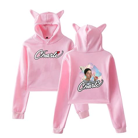 Charli Damelio Cat Ear Hoodie Girls Fashion Tops Women Charli Damelio Printed Harajuku