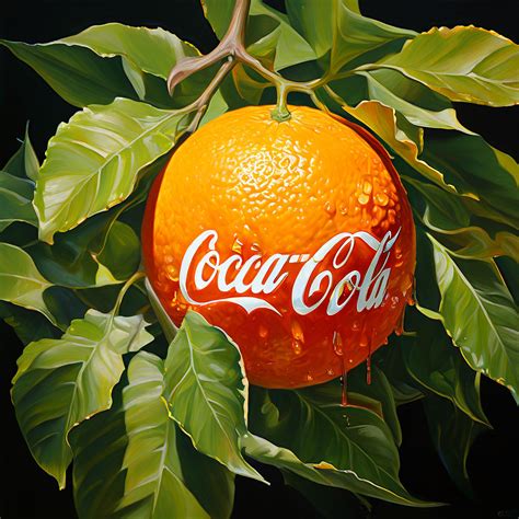 An orange bearing the iconic Coca-Cola logo by Ирина - Playground