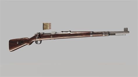 Mauser Karabiner 98k Rifle With Two Cartridges 3d Model Cgtrader