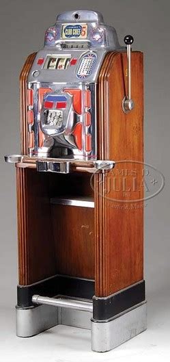 Slot Machine Jennings Chinese Front 3 Reel 5 Cent Walnut Cabinet