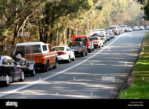 Traffic Jam On One Side Of Road Horizontal Bapdb8930 Stock Photo Alamy