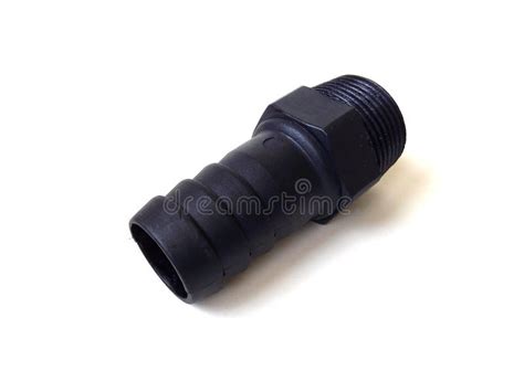 Black Plastic Pipe Fitting. Stock Image - Image of decoration, detail ...