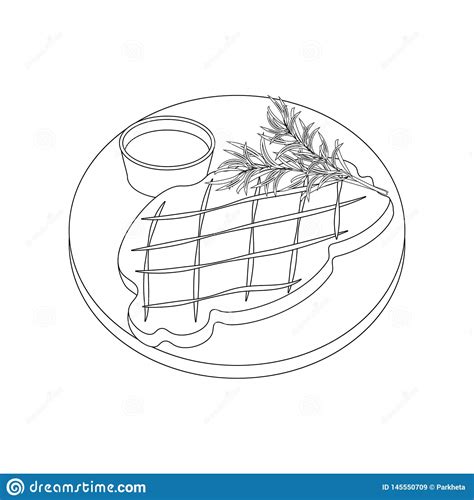 Esquema Del Filete De La Carne Ilustración del Vector Ilustración de