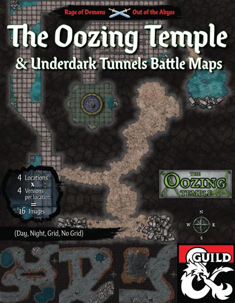 Out Of The Abyss Maps The Oozing Temple And Underdark Tunnels Dungeon Masters Guild Dungeon