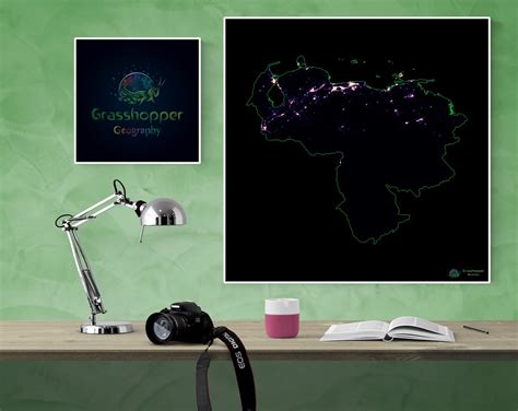 Population Density Heatmap of Venezuela high Resolution Digital Print ...