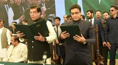 Pak Hamza Shahbaz Takes Oath As Punjab Cm Pti Backed Elahi Suffers