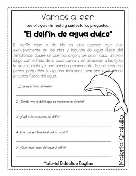 Material Educativo Lectura De Comprensi N Lectura De Primer Grado