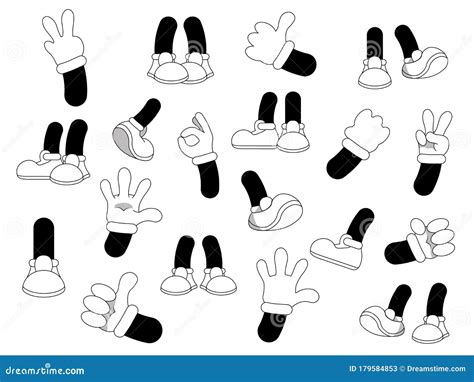 Cartoon hands and legs stock vector. Illustration of footwear - 179584853