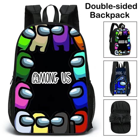 3d Printed Double Sided School Bag 2021 New Among Us Primary School