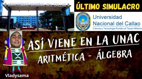 Solucionario Examen De Admisi N Unac Simulacro Aritm Tica Lgebra