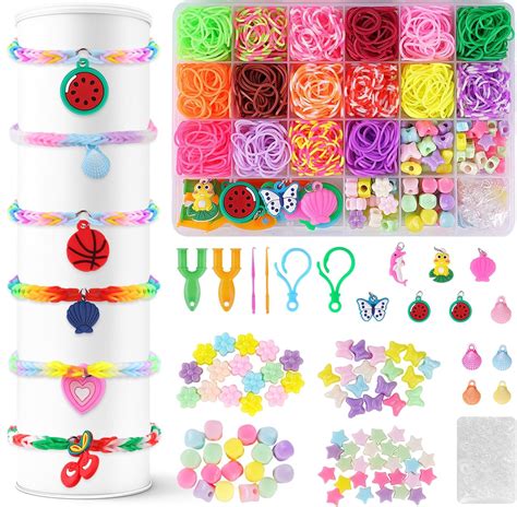 AUAUY 1200 Colorful Loom Rubber Bands Kit 16 Colors Loom Bands With