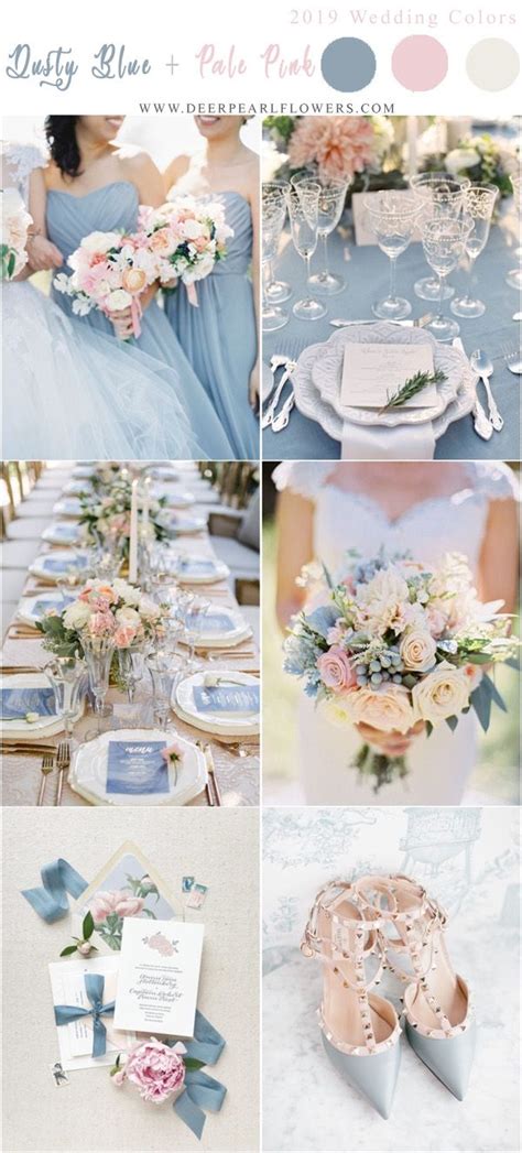 Dusty Blue And Pale Pink Blush Wedding Color Ideas Pink Wedding Theme Blush Wedding Colors