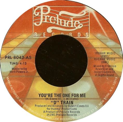 D Train Youre The One For Me 1981 Vinyl Discogs