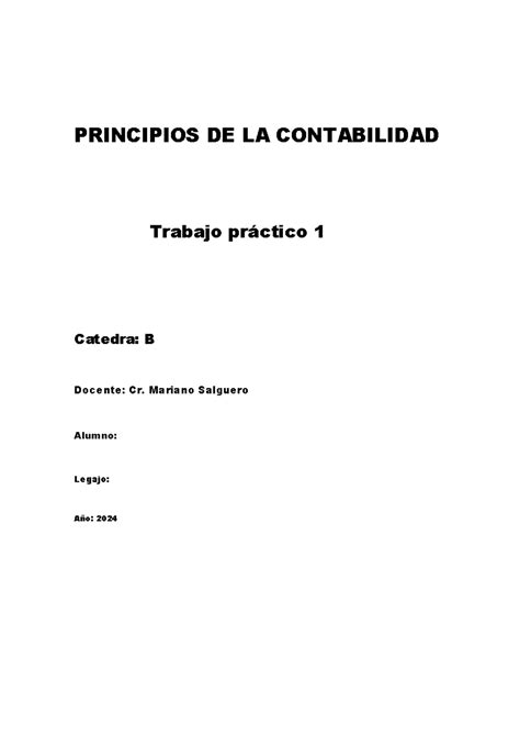 TP 1 Principios DE LA Contabilidad PRINCIPIOS DE LA CONTABILIDAD