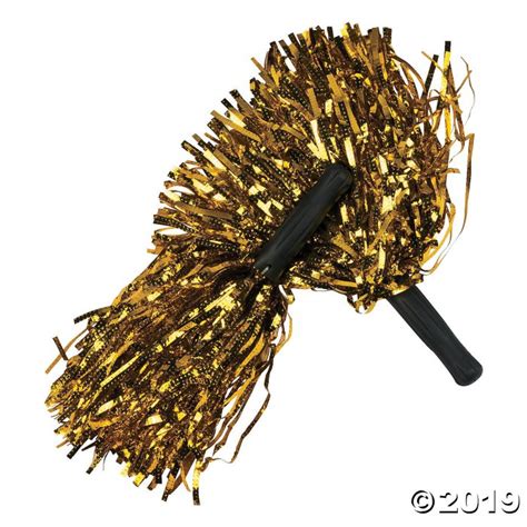 Gold Metallic Pom Poms 12 Pc Per Dozen