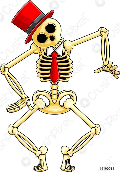 Halloween Skeleton Ghost Cartoon Character Dancing Stock Vector