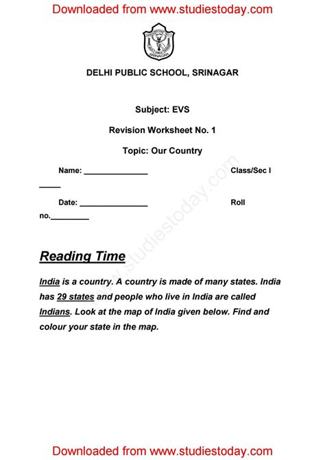 Worksheets For Class 1 Evs Download Free Printable Evs Worksheets By Worksheetsbag Issuu