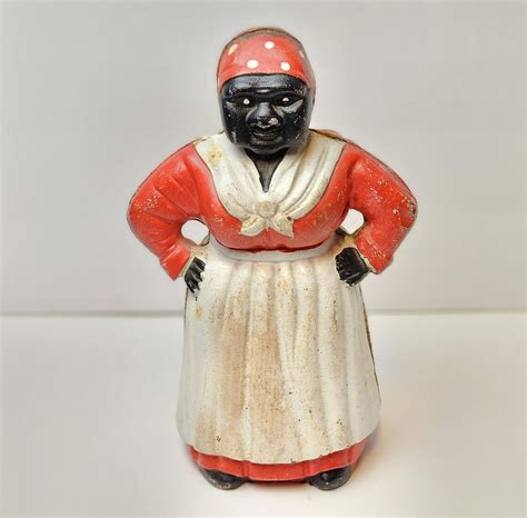 Vintage Cast Iron Aunt Jemima Mammy Coin Bank Door Stop Black