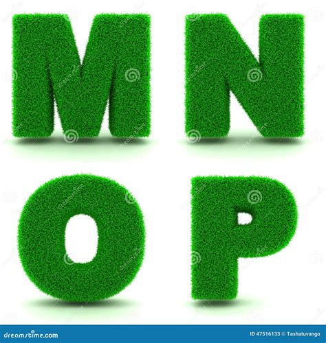 Lettres M N O P D De L Herbe Verte Ensemble Illustration Stock