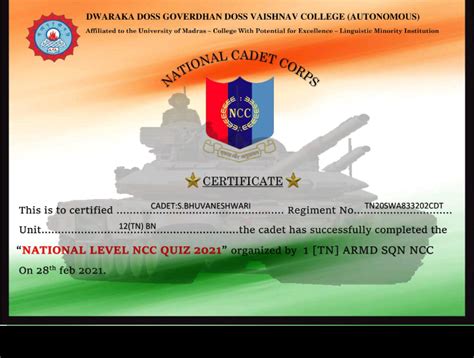 National Level Ncc Quiz 2021 India Ncc