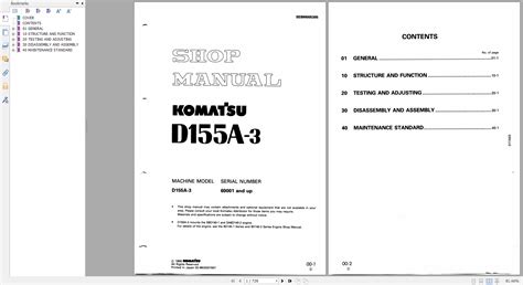 Komatsu D A Bulldozer Shop Manual Sebm